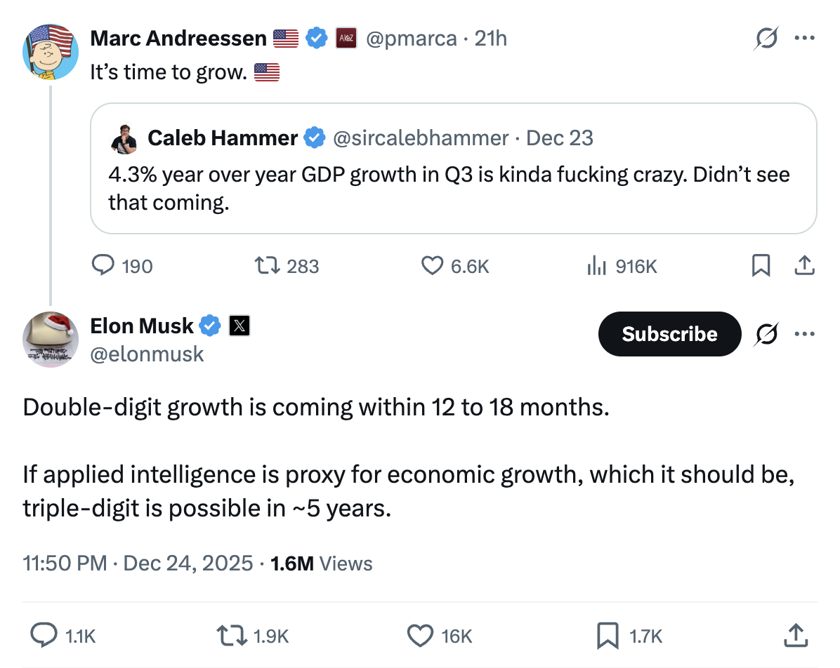 Elon Musk predicts double digit US GDP growth