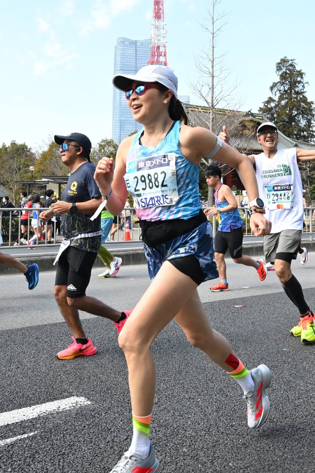Leung runs the Tokyo Marathon in 2025. Photo: courtesy of Sophia Leung