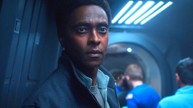 Edi Gathegi's Dev Ayesa looking serious on For All Mankind