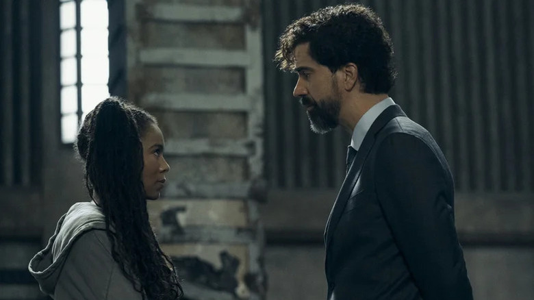 Marie Moreau (Jaz Sinclair) confronts Dean Cipher (Hamish Linklater) in Gen V