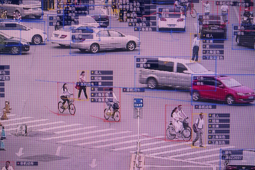 A screen shows a demonstration of SenseTime Group Ltd.'s SenseVideo pedestrian and vehicle recognition system at the company's showroom in Beijing on June 15, 2018.