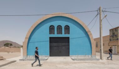 Brick barrel vault shelters community kitchen in Iran by Song Architects