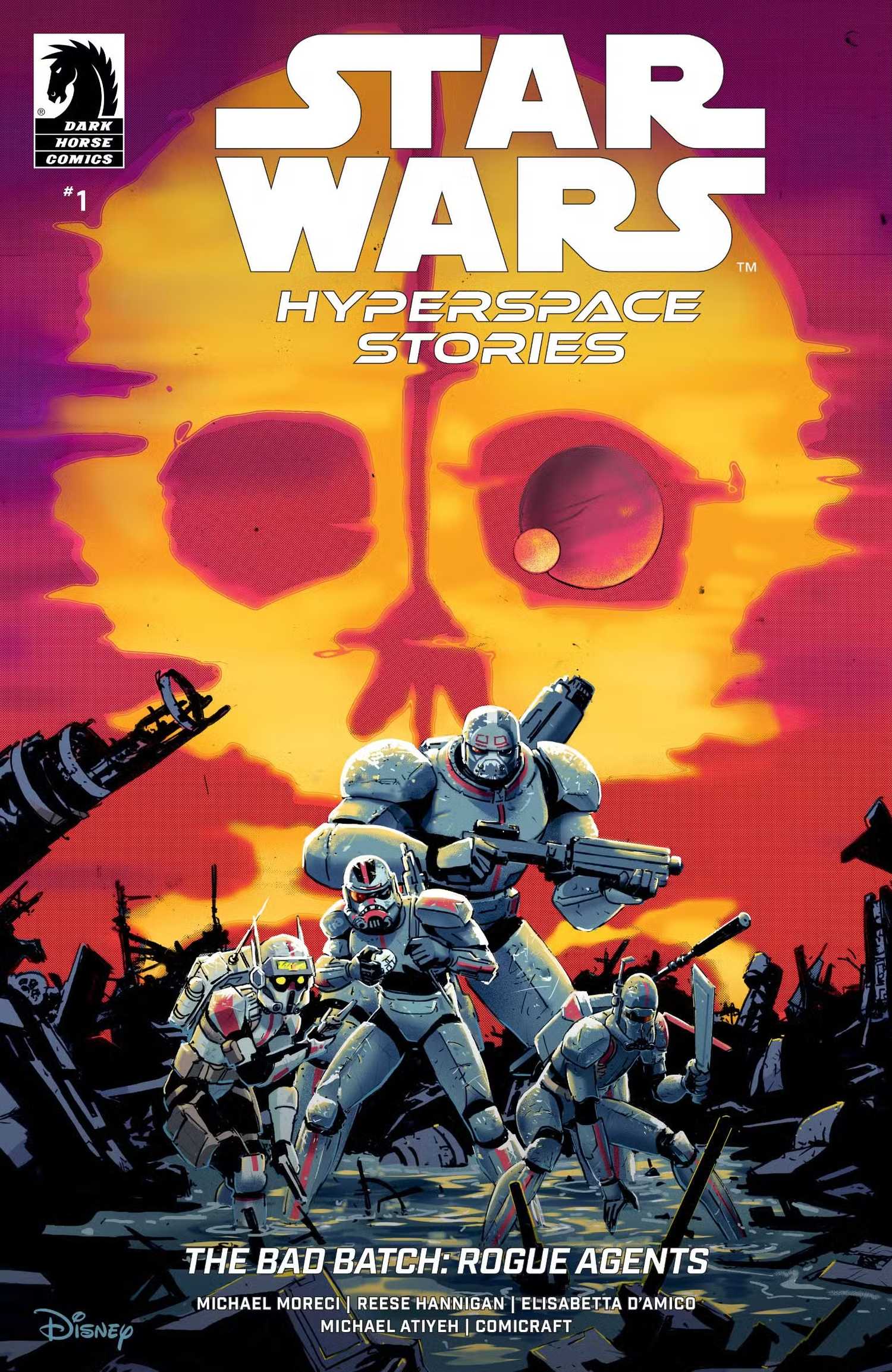 Hyperspace Stories variant cover, Batch Batch against a skull silhouette