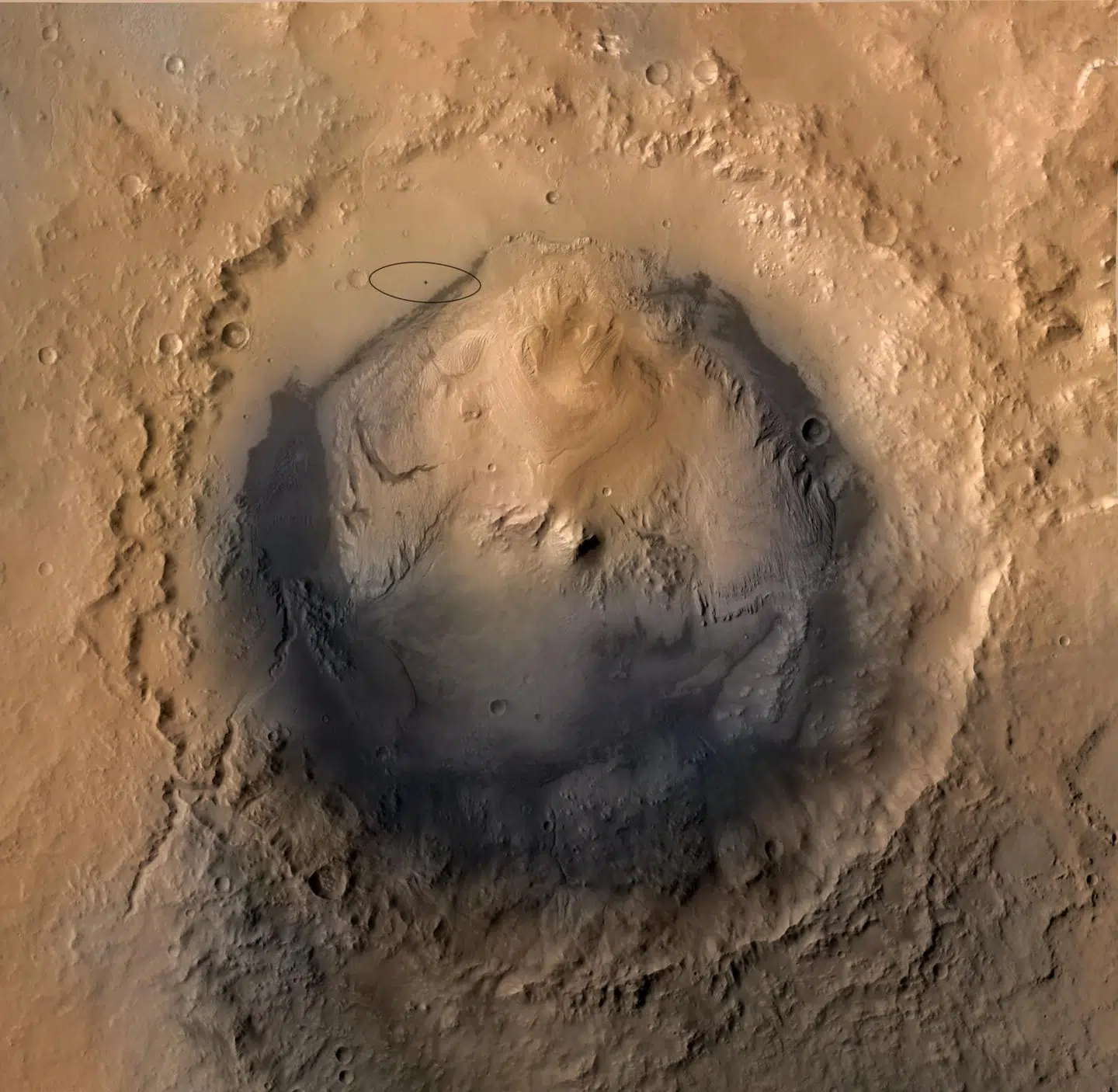 Gale Crater. Credit: NASA/JPL-Caltech/ESA/DLR/FU Berlin/MSSS