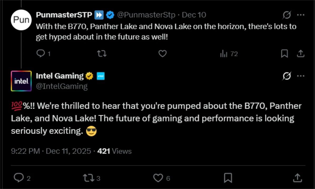 Intel unintentially mentions Arv B770 GPU in a social media post