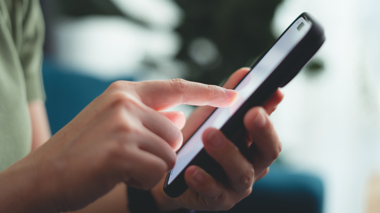 Someone using an iPhone