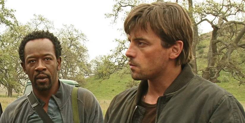 Lennie James as Robert and Skeet Ulrich as Jake in the TV show Jericho