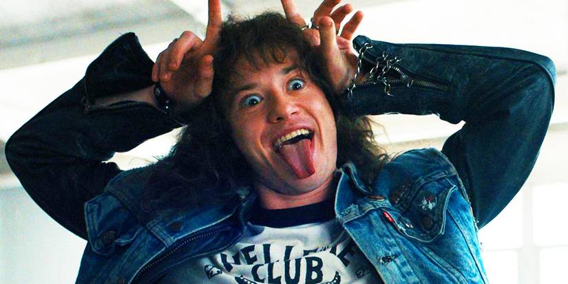 Joseph Quinn as Eddie Munson making a funny face in Stranger Things