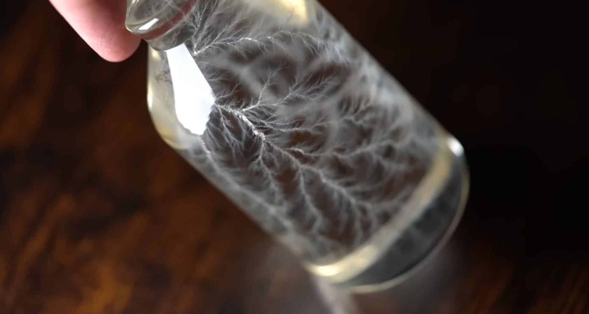 Lightning Patterns Throughout The Acrylic Cylinder