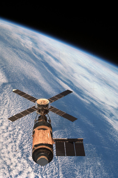 The Skylab floating in space