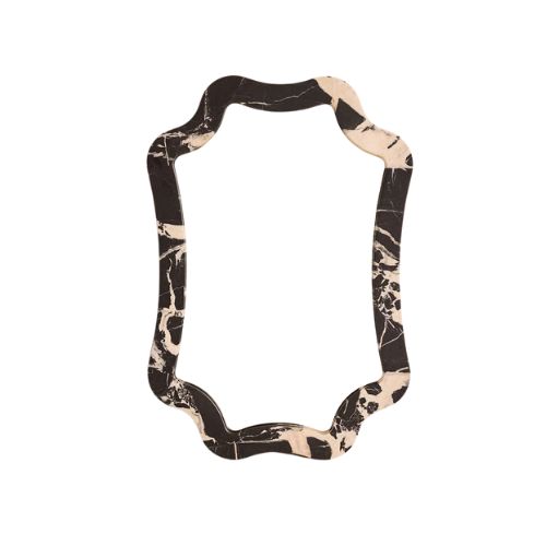 Black and white marble mirror