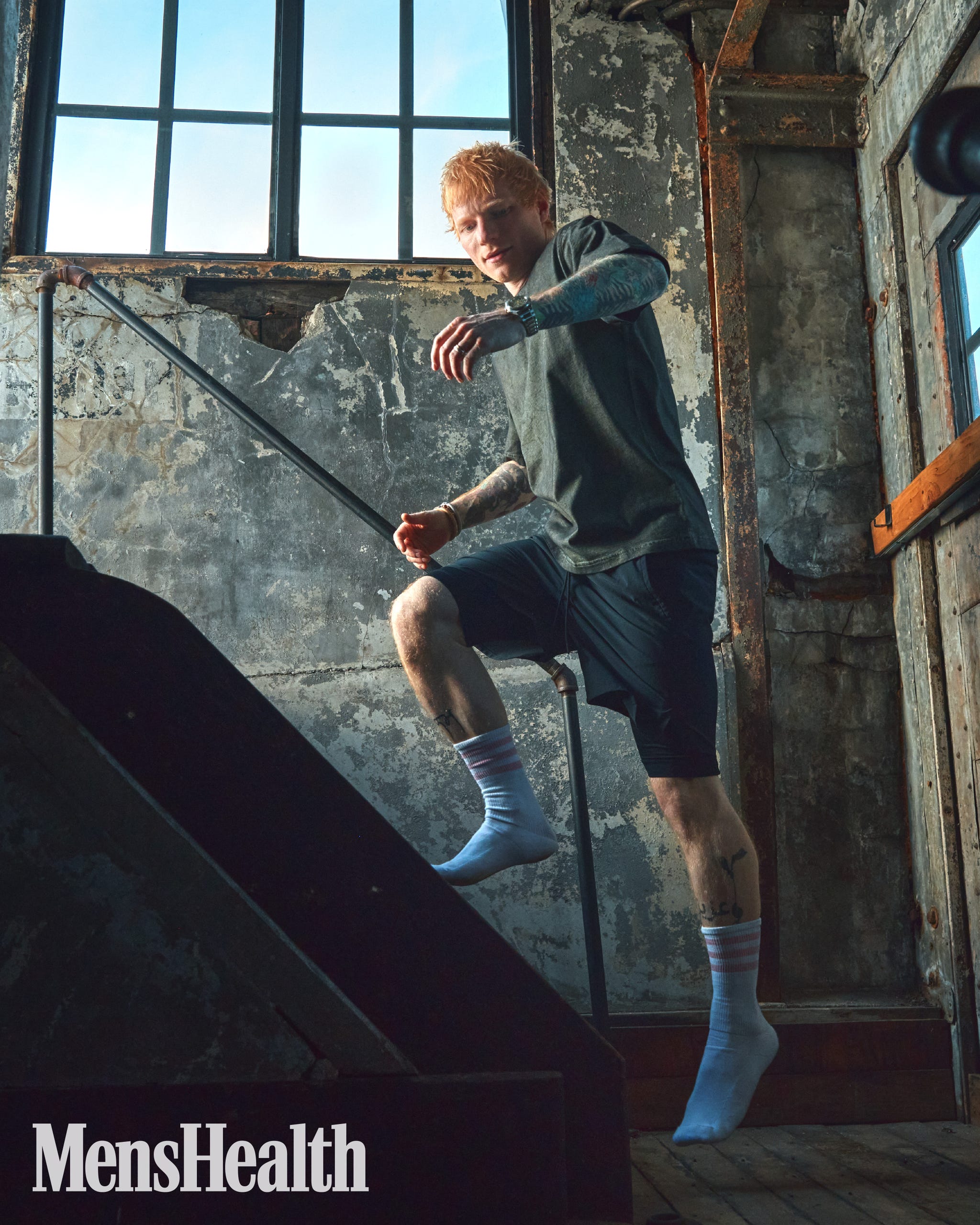 ed sheeran bounding up stairs