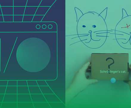 A photo illustration of the Google I/O key art alongside a box labeled