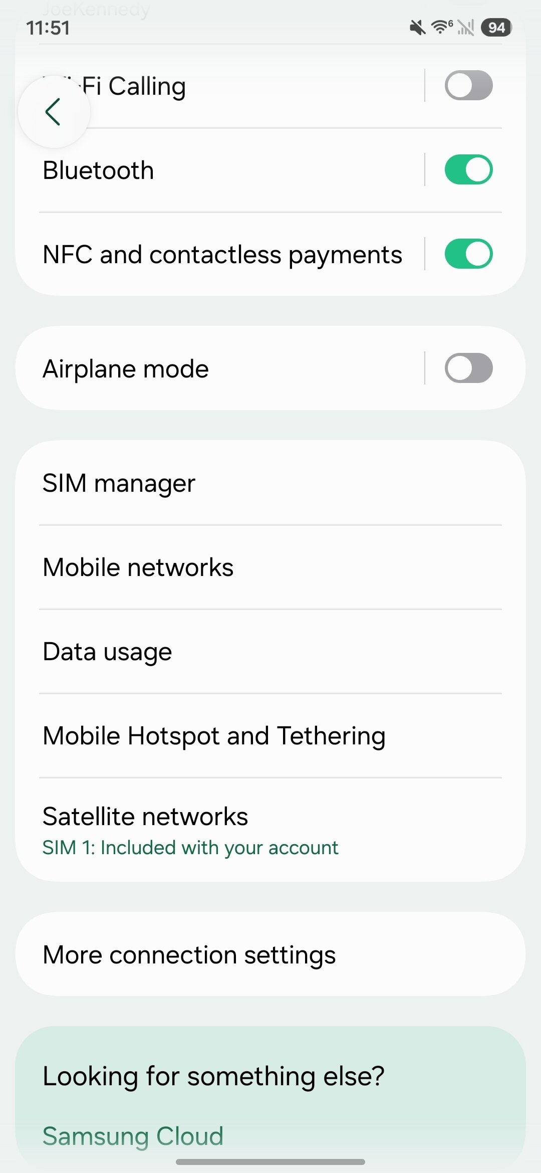 Screenshot of the Settings app in One UI 8.5.