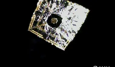 Image of IKAROS - the first ever successfully deployed solar sail. Credit - JAXA