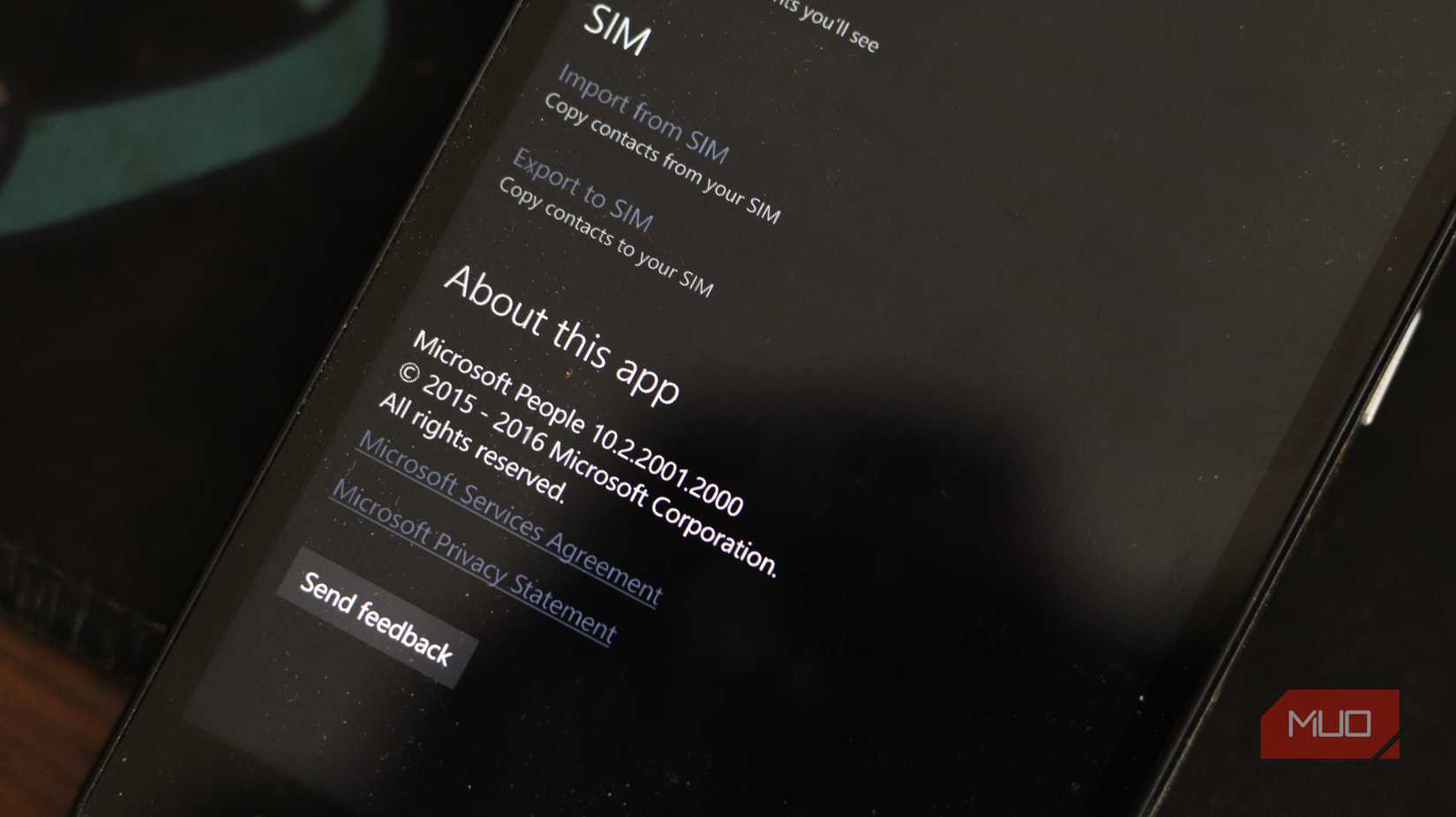 People hub app about section.