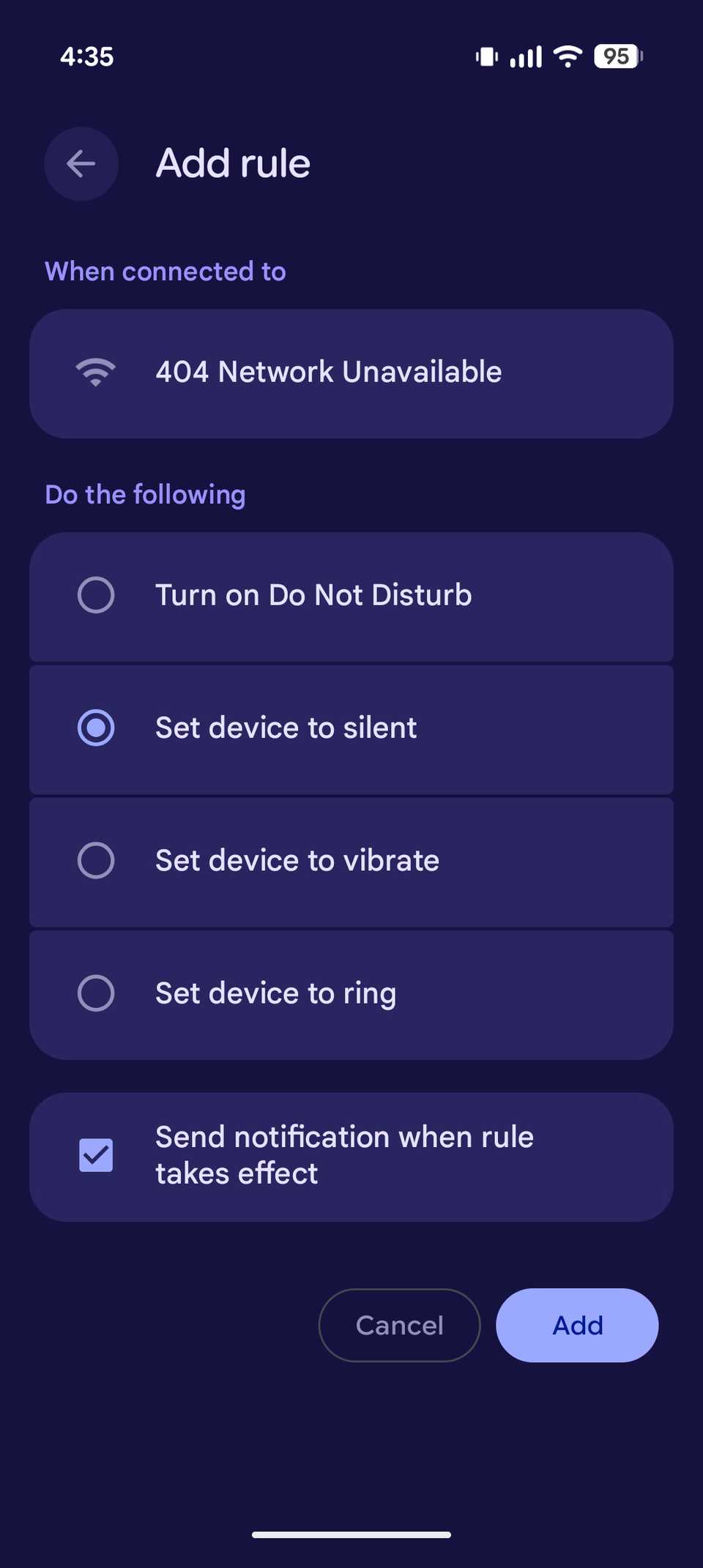 Setting up a Rule in Google Pixel