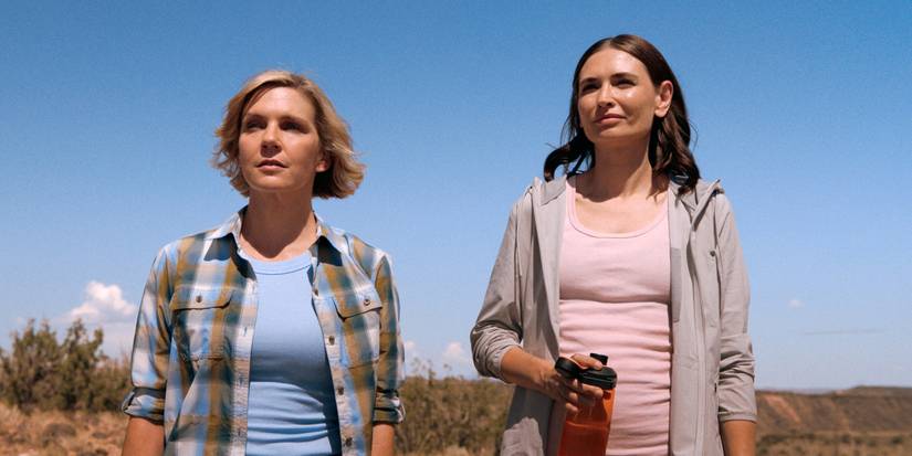 Rhea Seehorn and Karolina Wydra in Pluribus Episode 8