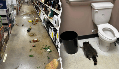 Raccoon breaks into Virginia liquor store and passes out inside