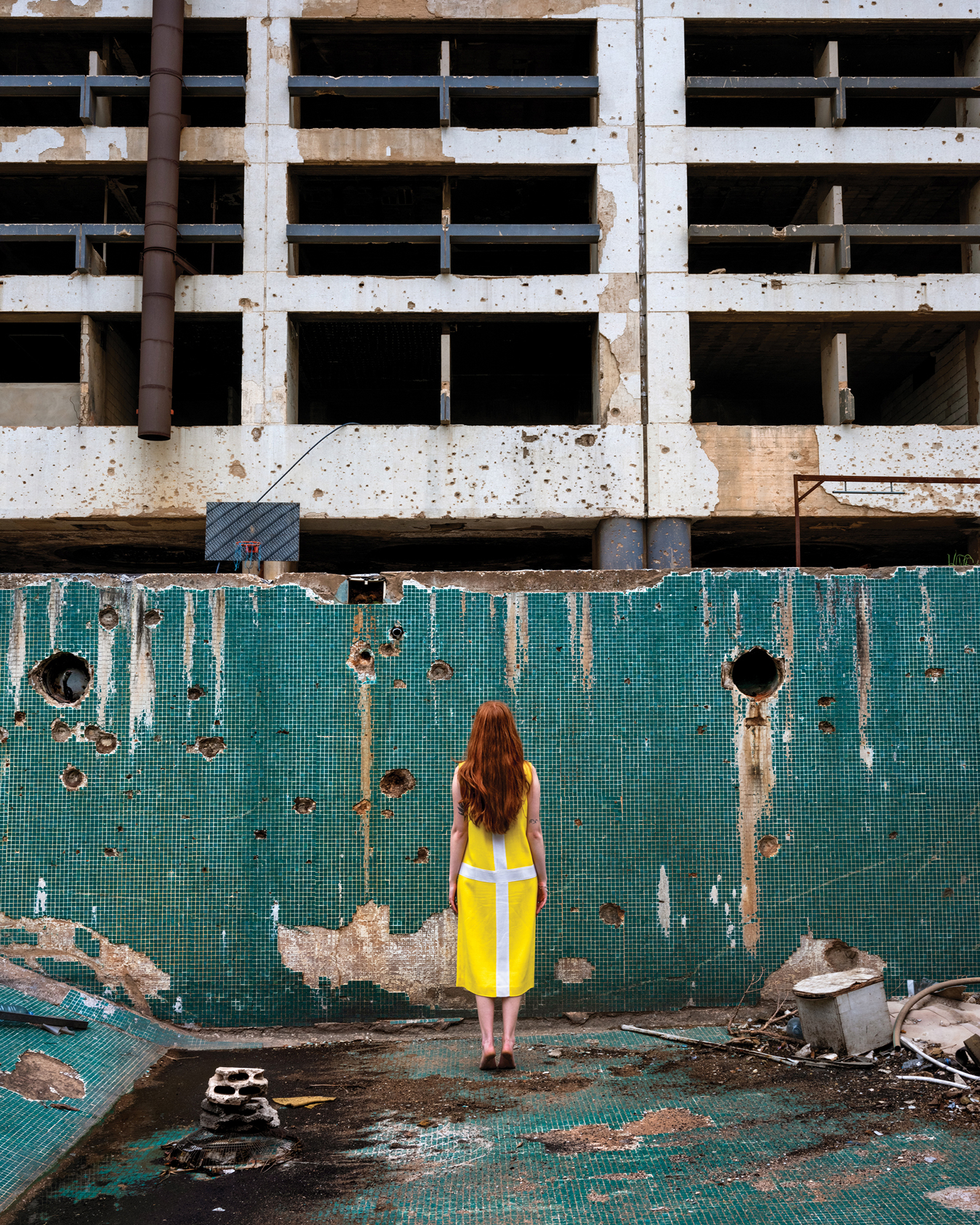 Petra, Holiday Inn Hotel Pool (the hotel has been destroyed since 1976 shortly after it was built), Beirut, Lebanon, 2021.