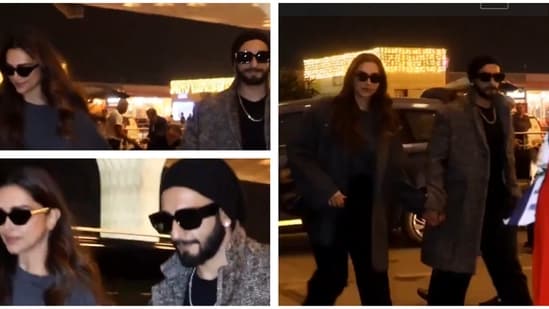 Ranveer Singh and Deepika Padukone twinned in black for their appearance together.