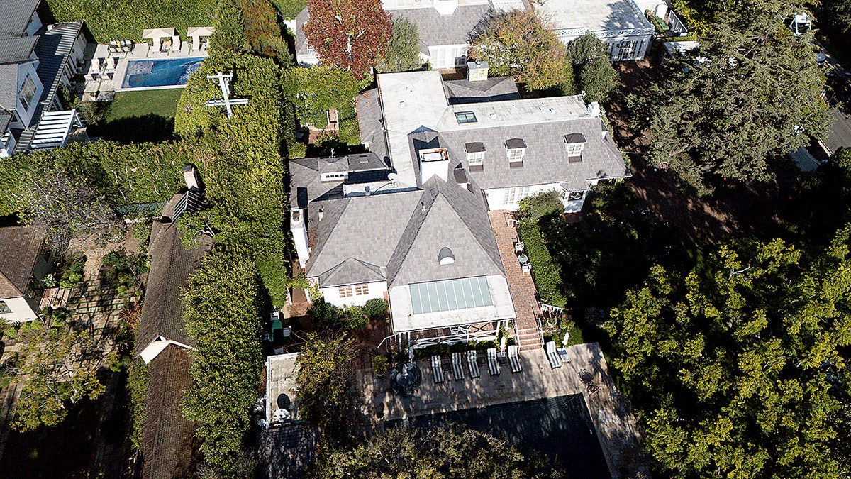 An aerial view of Rob Reiner's home