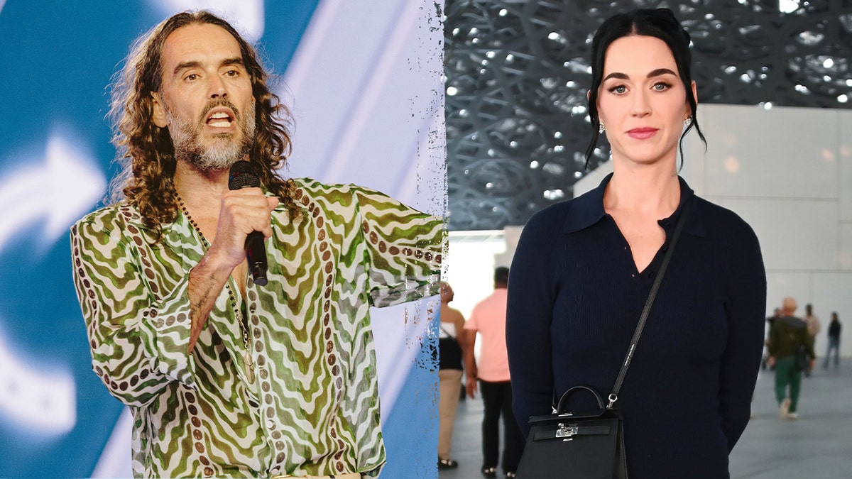 A split of Russell Brand and Katy Perry