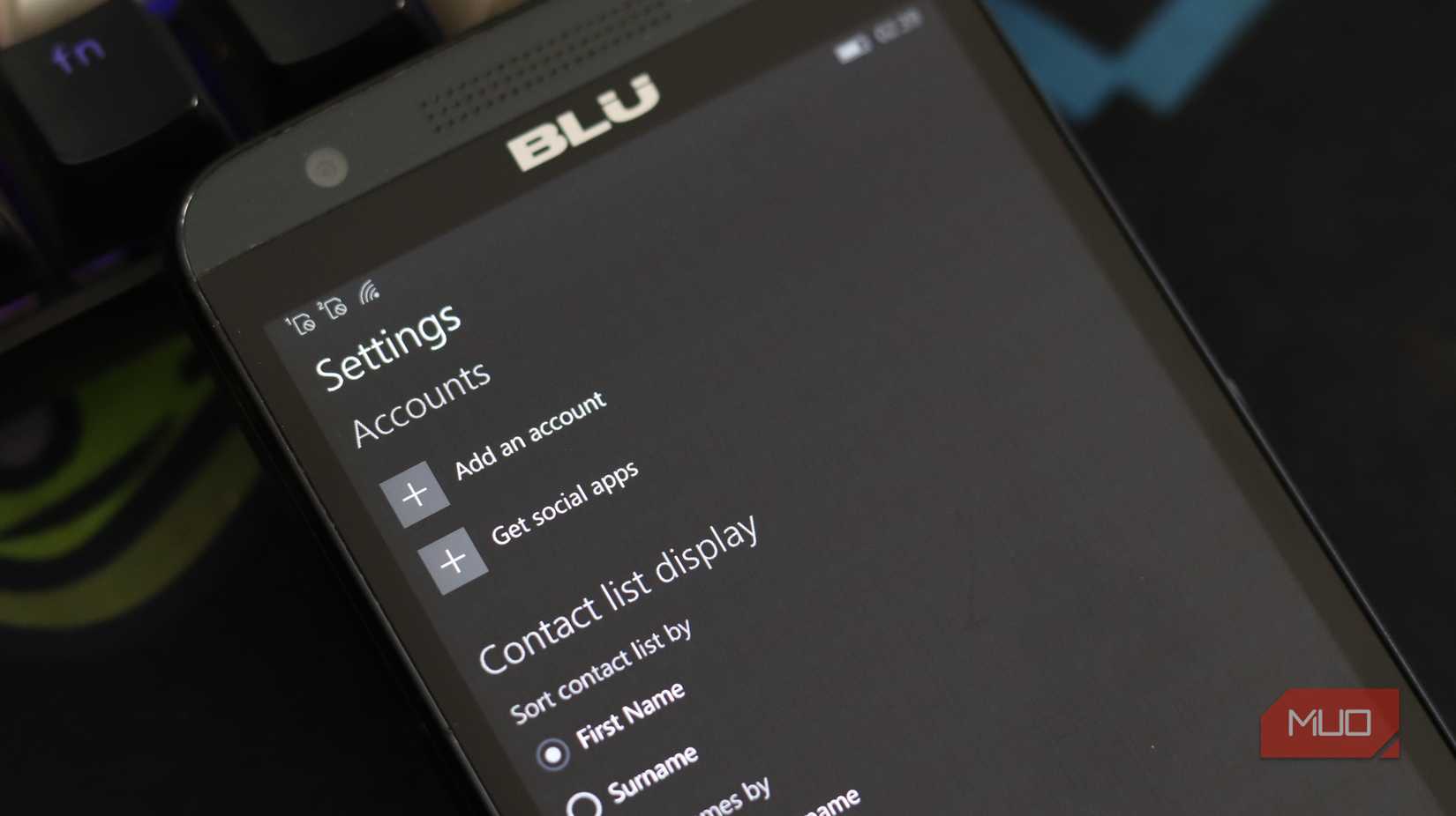 Settings screen of people hub.