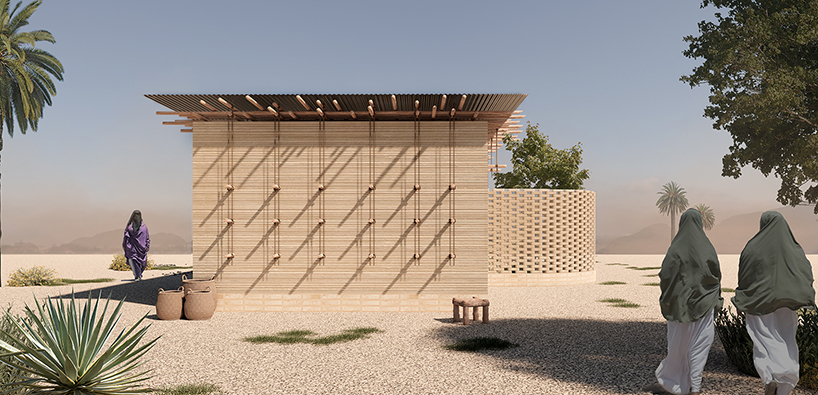 mud bricks and wood build low-cost shelter modules for displaced communities in somalia