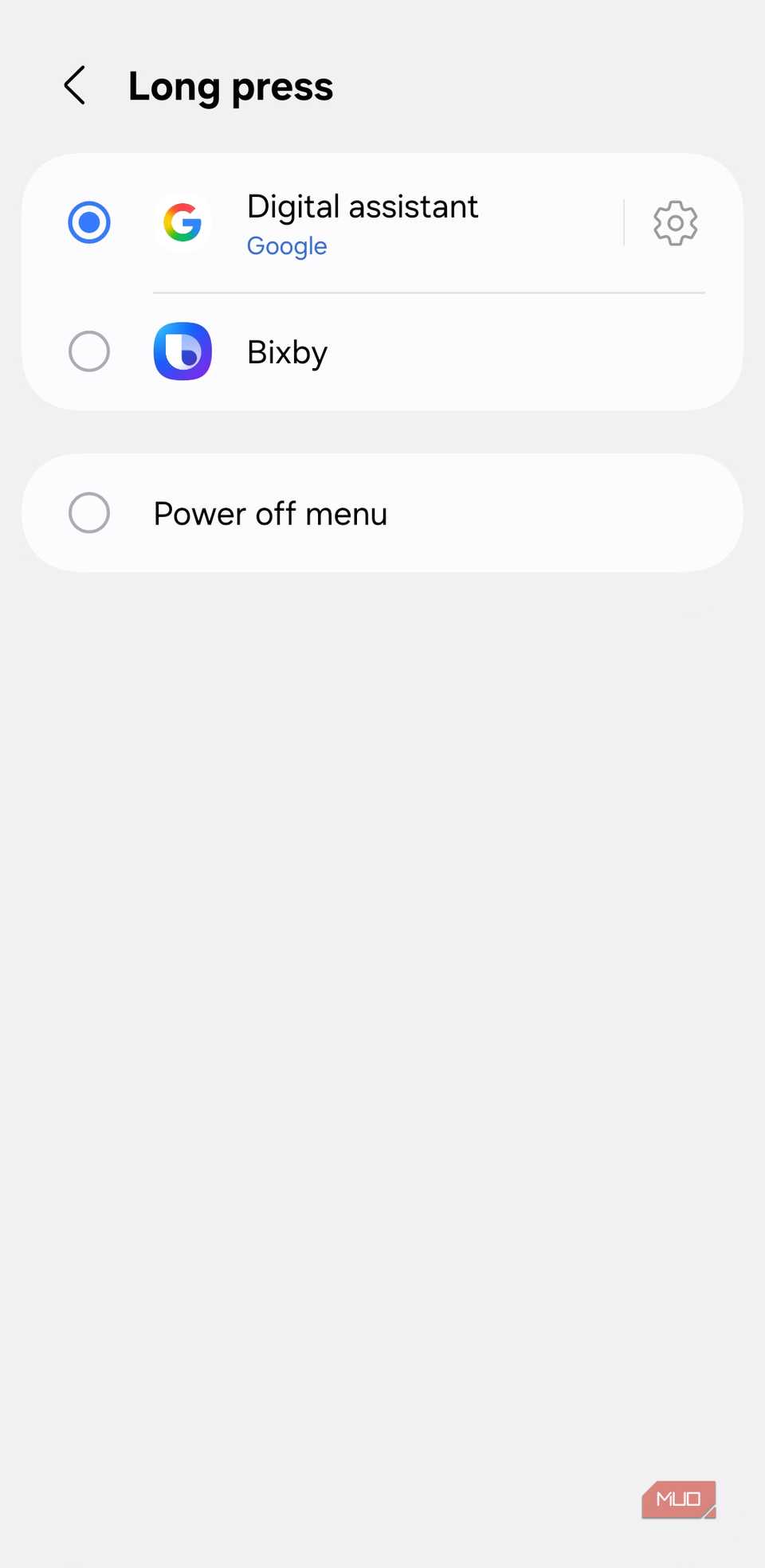 Side button settings on Samsung phone