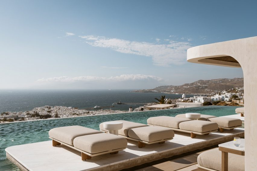 Pool terrace overlooking the sea