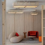 Seating area in CoLab showroom by Lucas Muñoz for Sancal