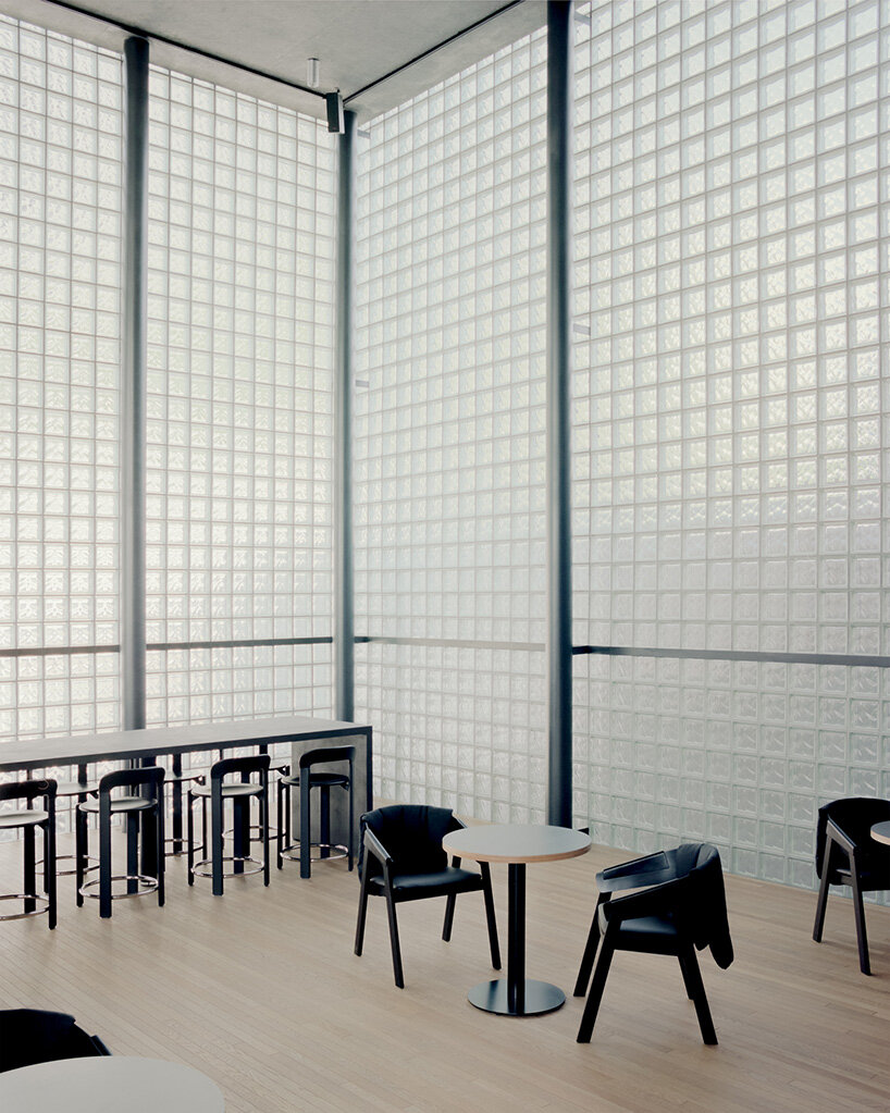 stocker lee architetti wraps MANMADE seoul with textile-like concrete and glass blocks