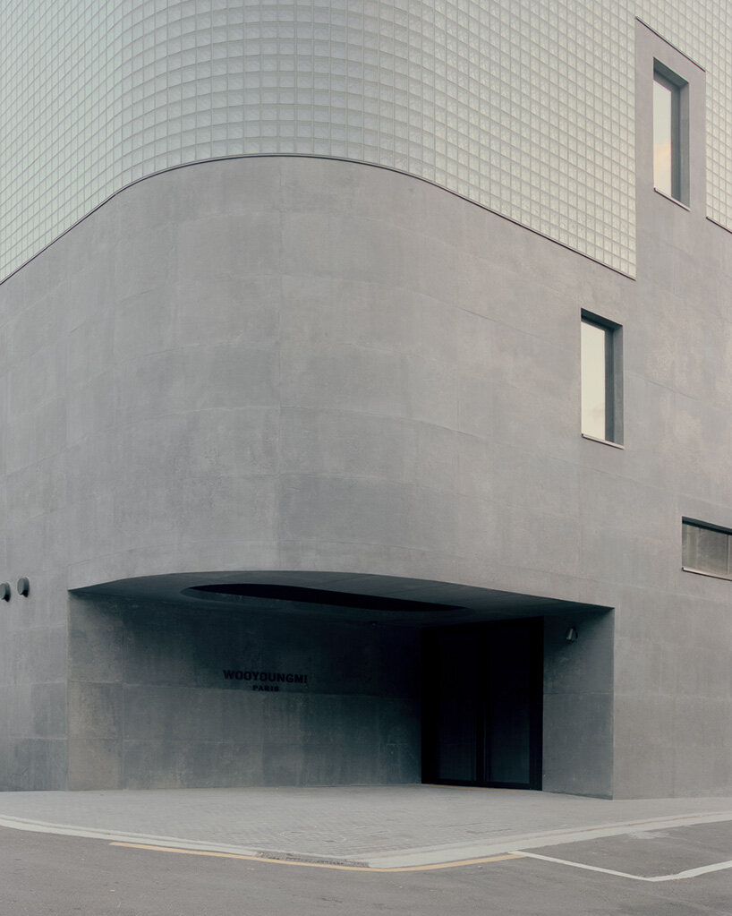 stocker lee architetti wraps MANMADE seoul with textile-like concrete and glass blocks