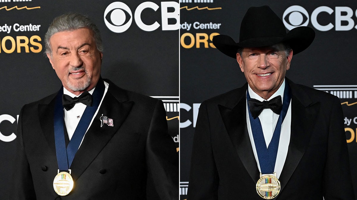 Sylvester Stallone, George Strait walk red carpet at Kennedy Center Honors.