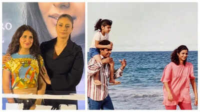 Tabu REUNITES with 'Chachi 420' co-star Fatima Sana Shaikh; reminds paparazzi 'Ye meri beti bani thi'