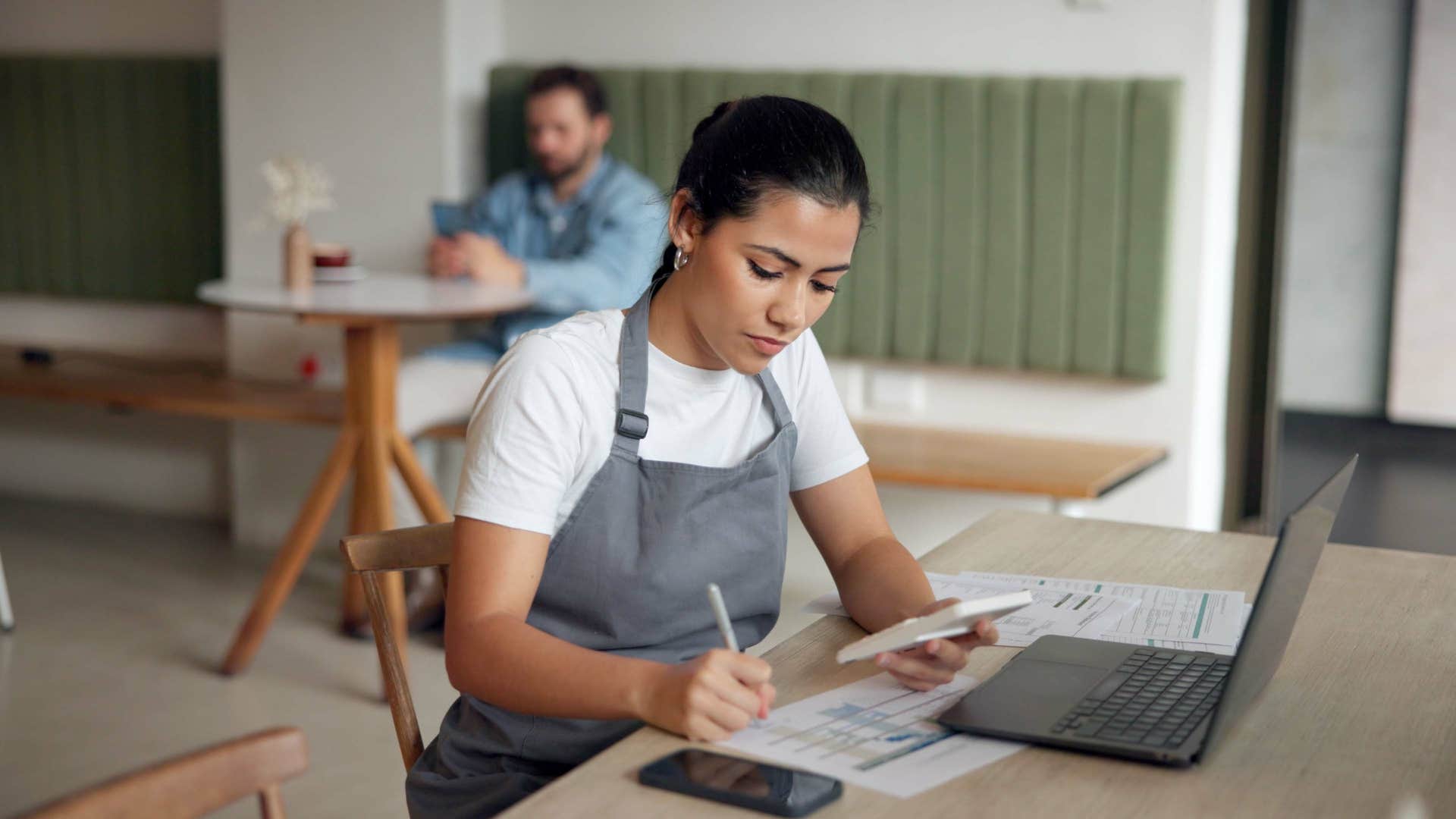 woman who is falling behind financially avoiding talking about taxes
