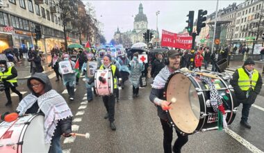 Hundreds rally in Stockholm to protest Israel's ceasefire violations in Gaza