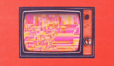 A red-toned GIF of a TV screen with shifting static in pink, yellow, and red, representing the evolving landscape of biddable CTV and its dynamic, data-driven ad opportunities.