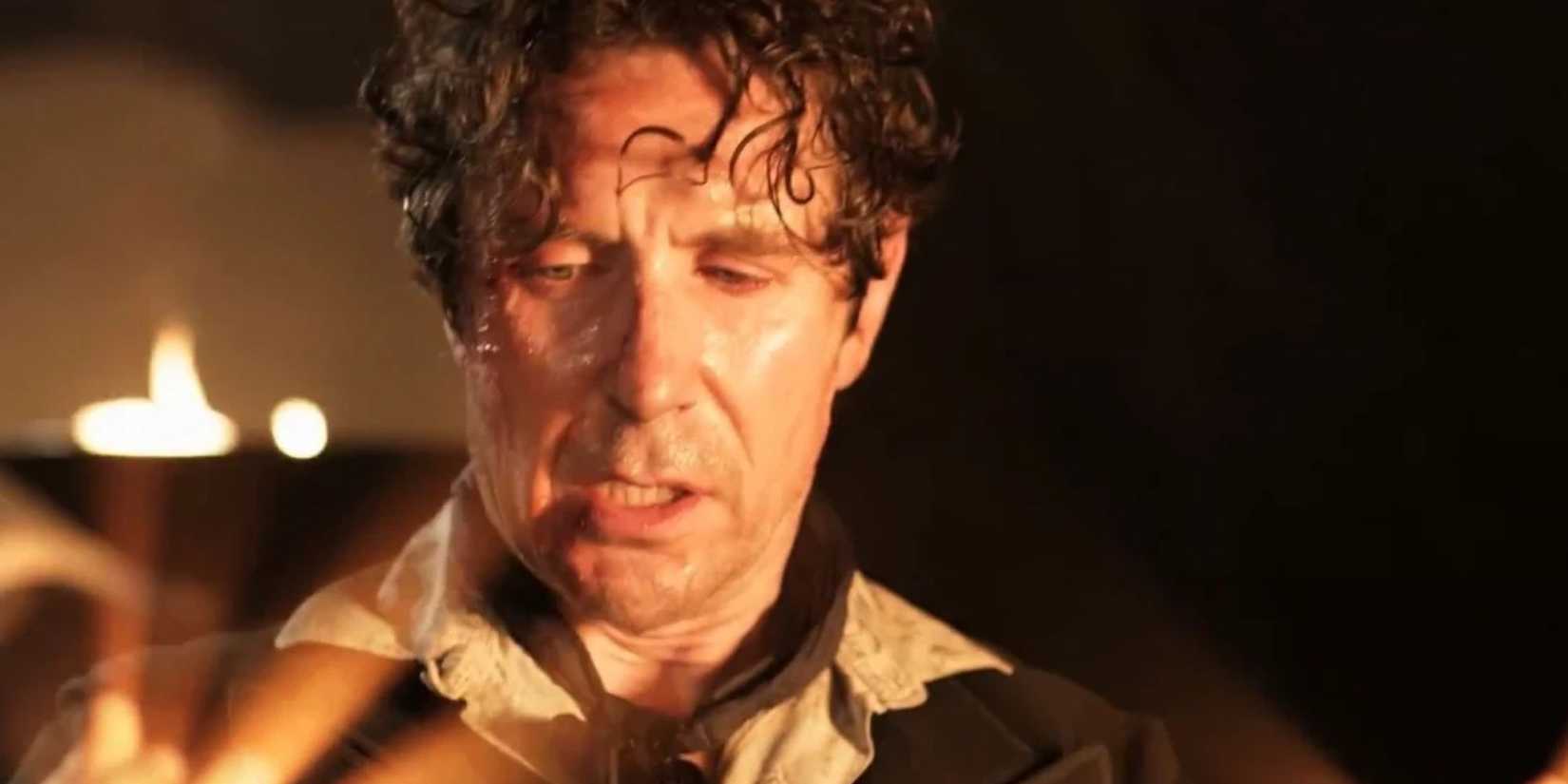 Paul McGann regenerating as the Eighth Doctor in Doctor Who