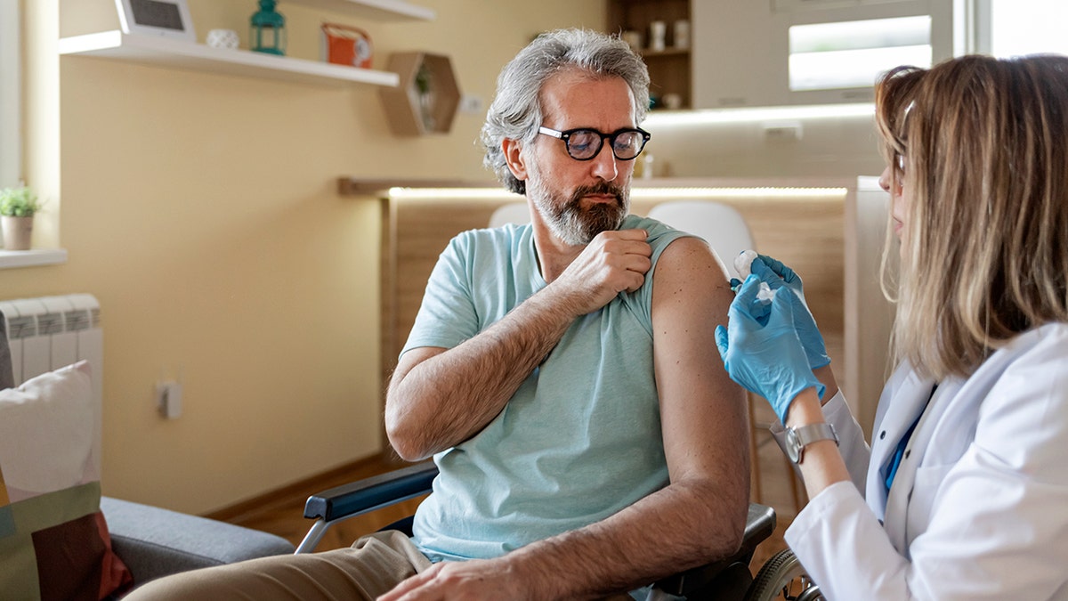 Man getting flu shot