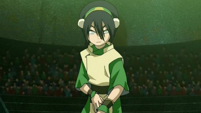 Toph preparing to duel at Earth Rumble VI in Avatar: The Last Airbender