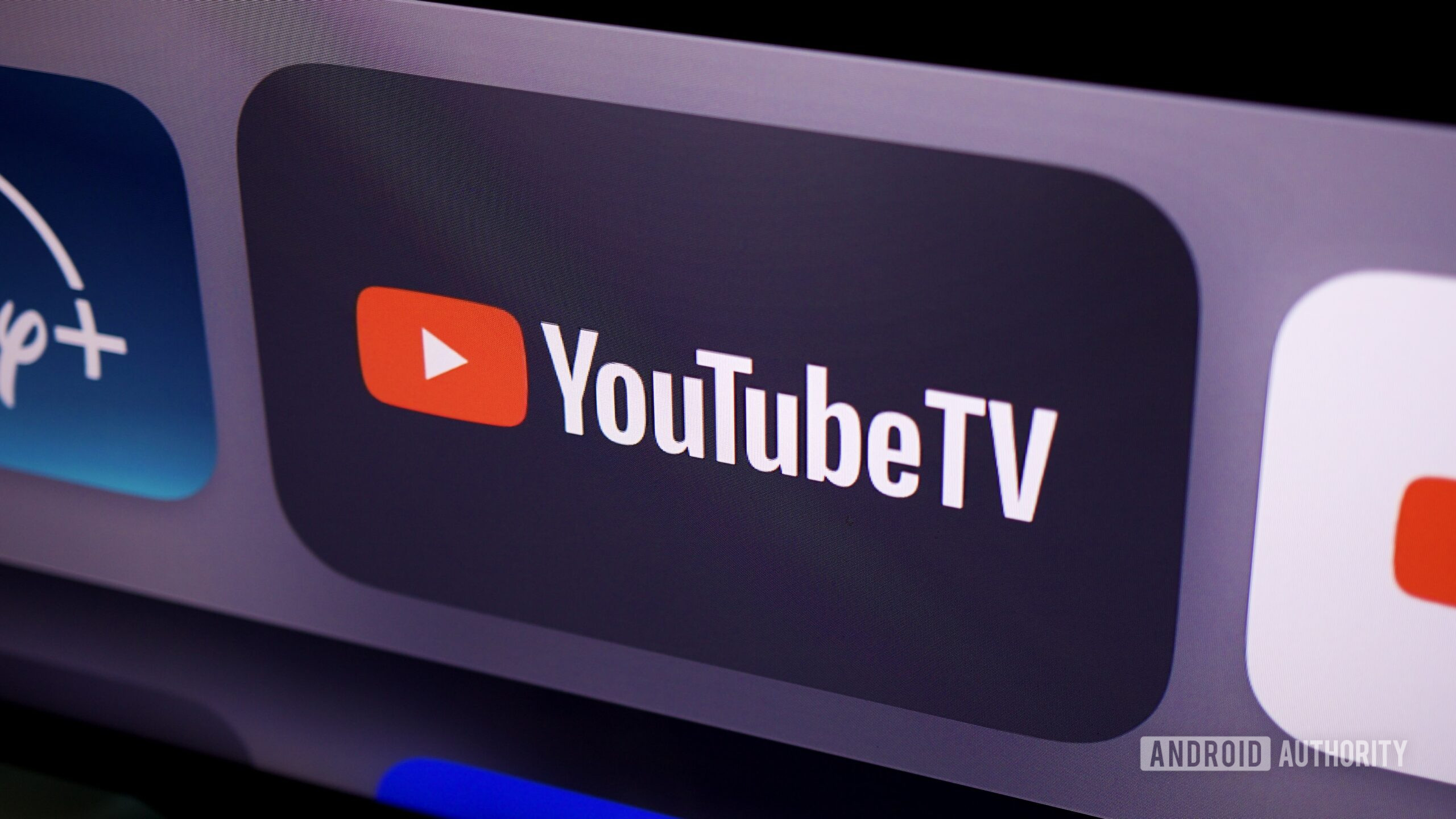 The YouTube TV app logo, as shown on an Apple TV.