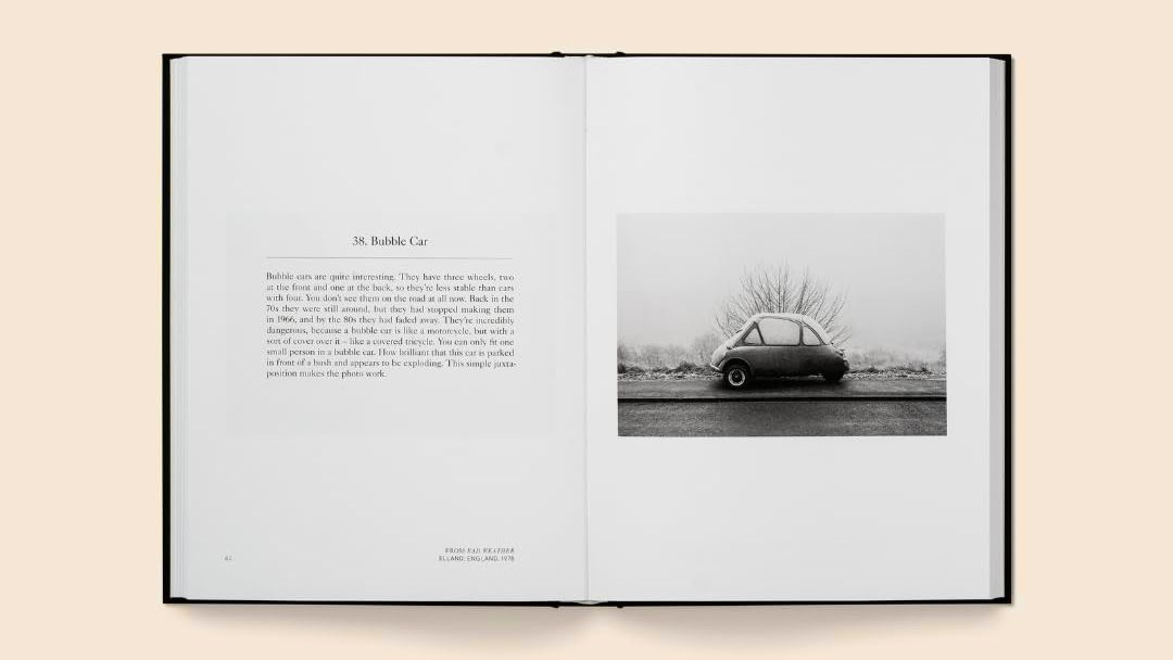 Utterly Lazy and Inattentive &ndash; Martin Parr in Words and Pictures open on a peach-colored surface