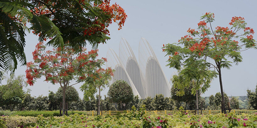 zayed national museum by foster + partners spreads its steel wings over abu dhabi