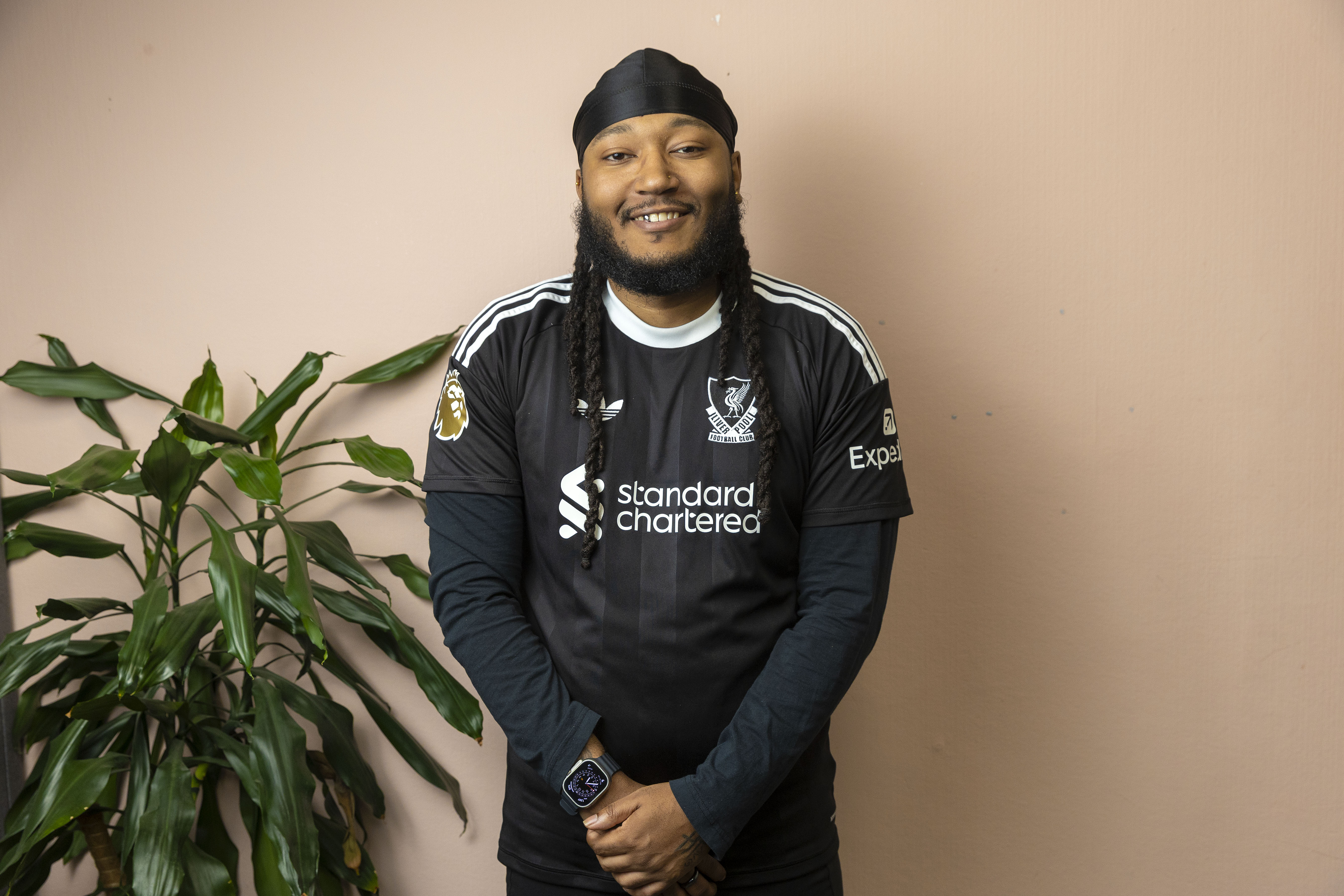 Tashan Lane-Pierre poses for photographs.