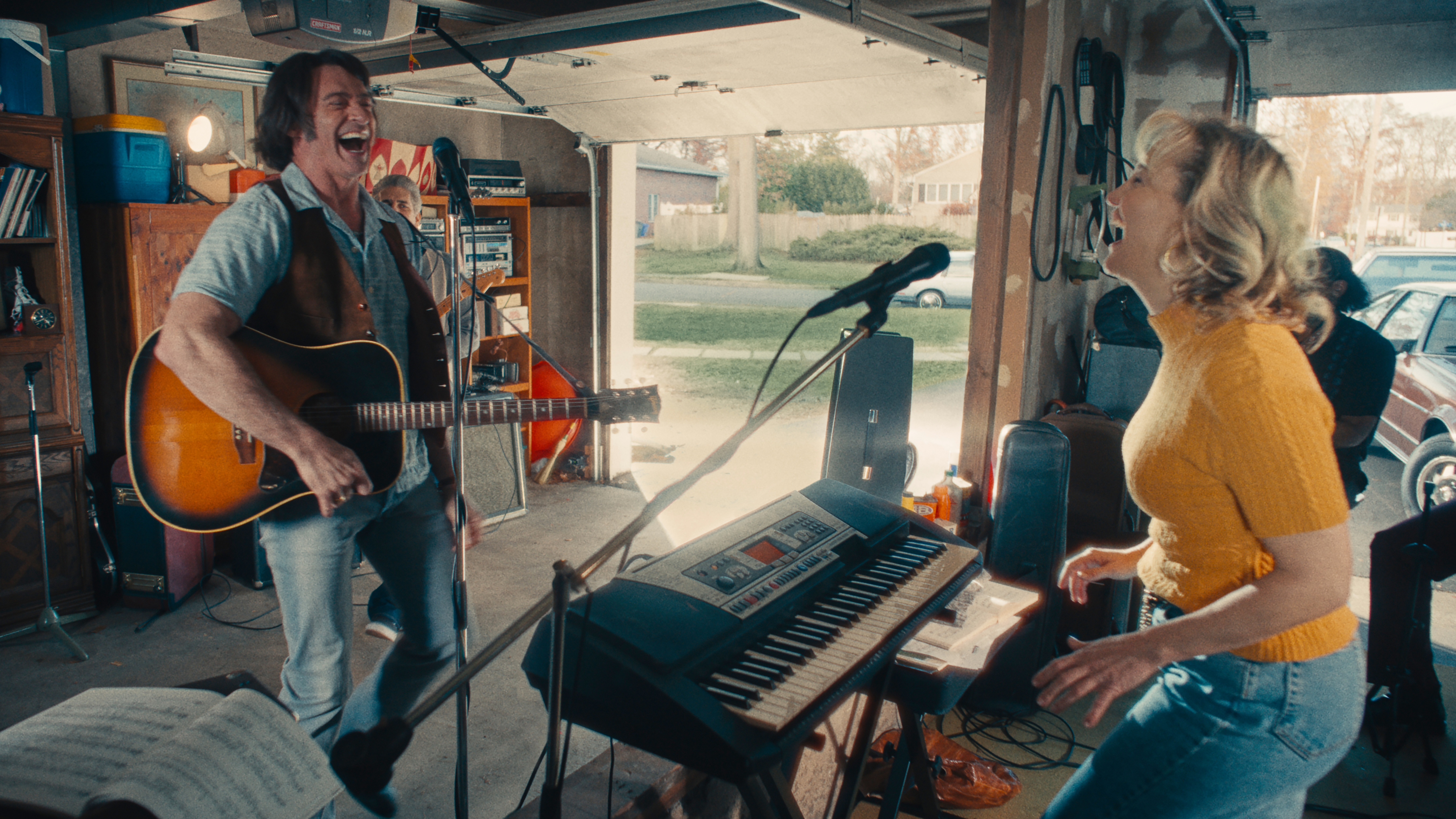 Hugh Jackman and Kate Hudson in a scene from "Song Sung Blue."
