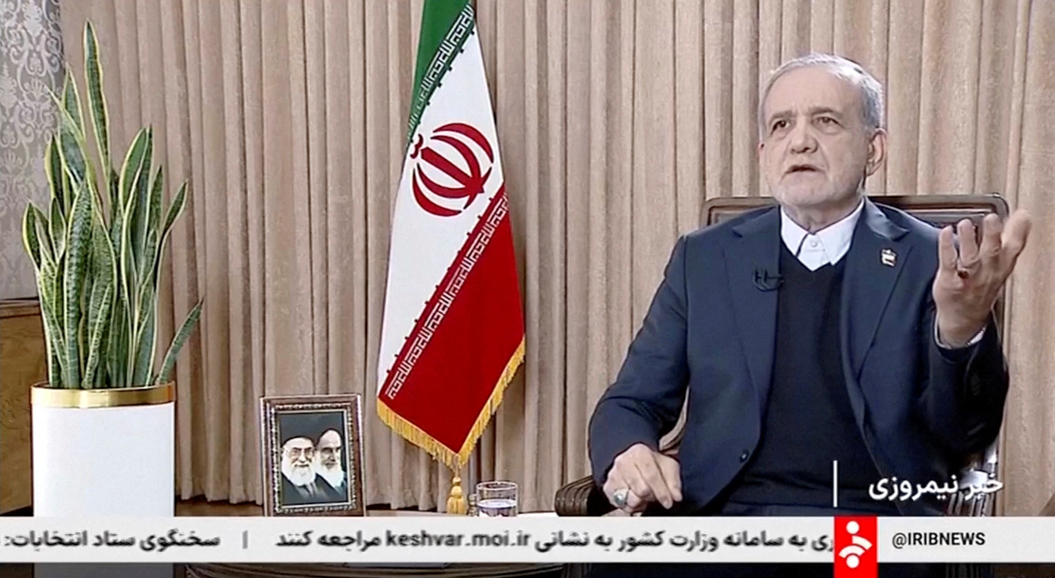 Masoud Pezeshkian on Iranian state TV on Sunday