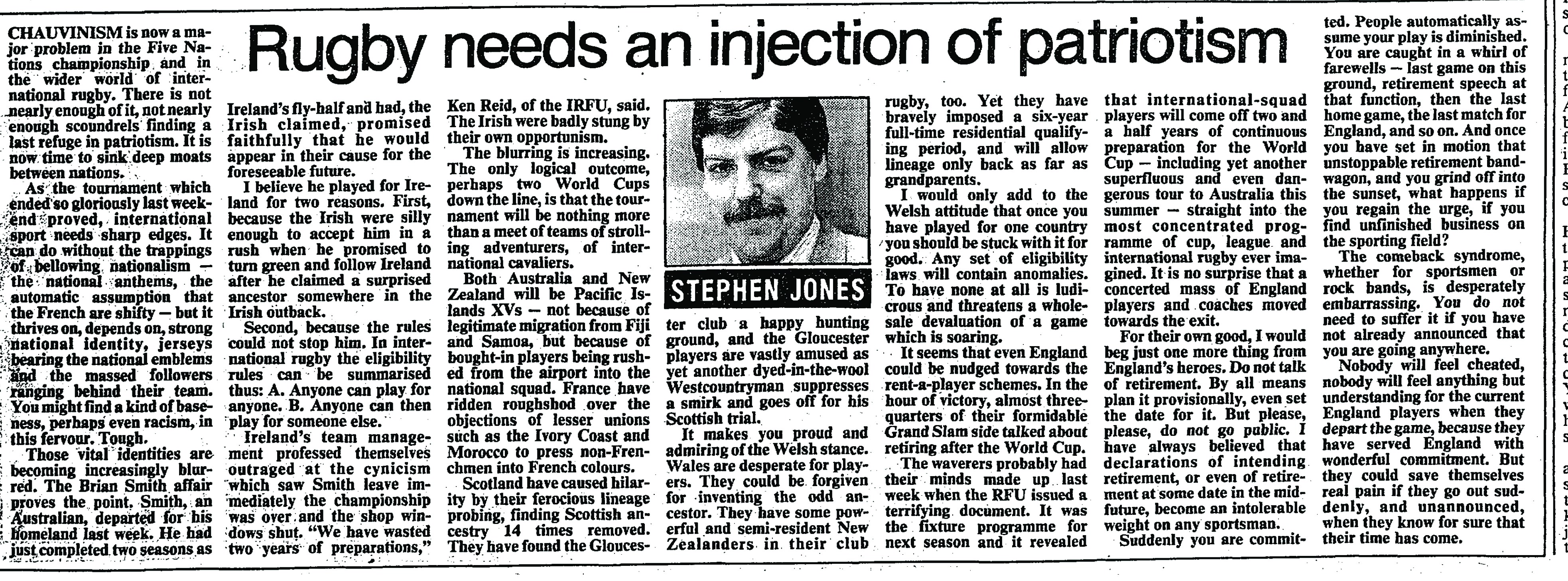 A newspaper page with the headline "Marathon men run into trouble" and an image of a man in glasses smiling.