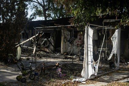 Kibbutz Nir Oz after October 7.